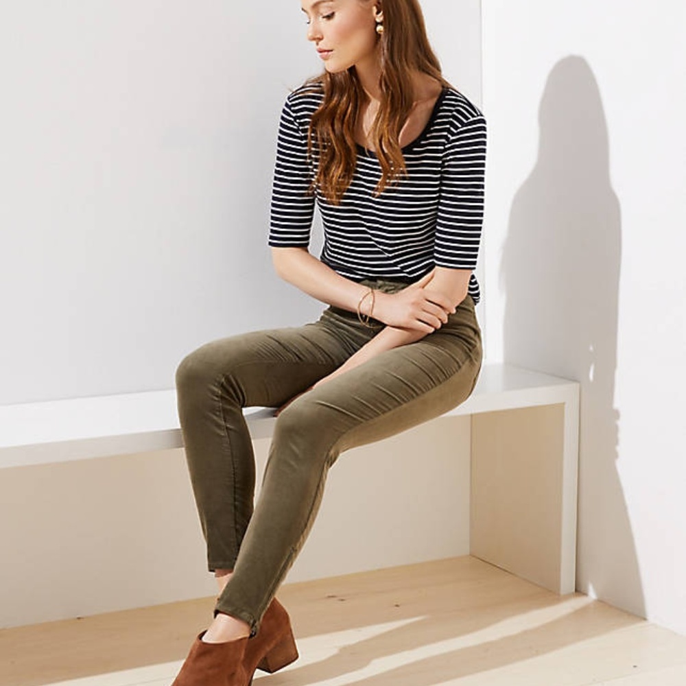 NWT LOFT Curvy Skinny Ankle Zip Cords - Sz 4/27
